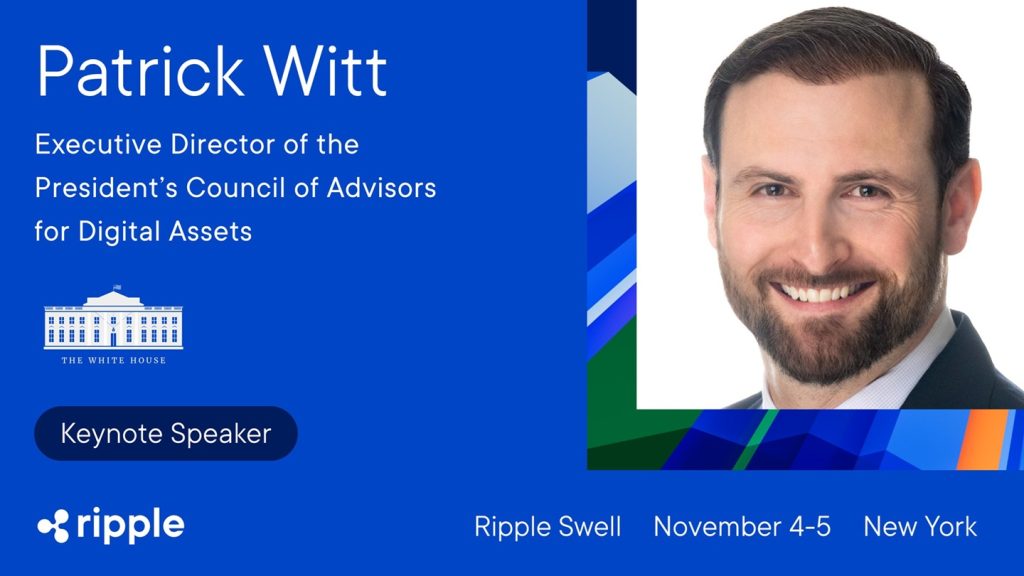 White House Advisor Patrick Witt To Speak At Ripple Swell White House Advisor Patrick Witt To Speak At Ripple Swell