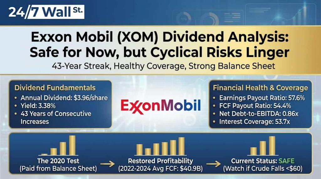 Exxon Mobil’s 43 Year Dividend Streak Looks Secure Despite Falling Earnings Exxon Mobil’s 43 Year Dividend Streak Looks Secure Despite Falling Earnings
