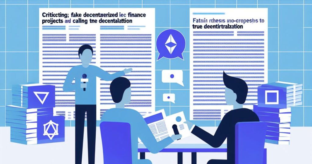 Vitalik Buterin Slams Fake DeFi Projects, Demands Real Decentralization